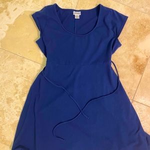 Dark blue swing maternity dress